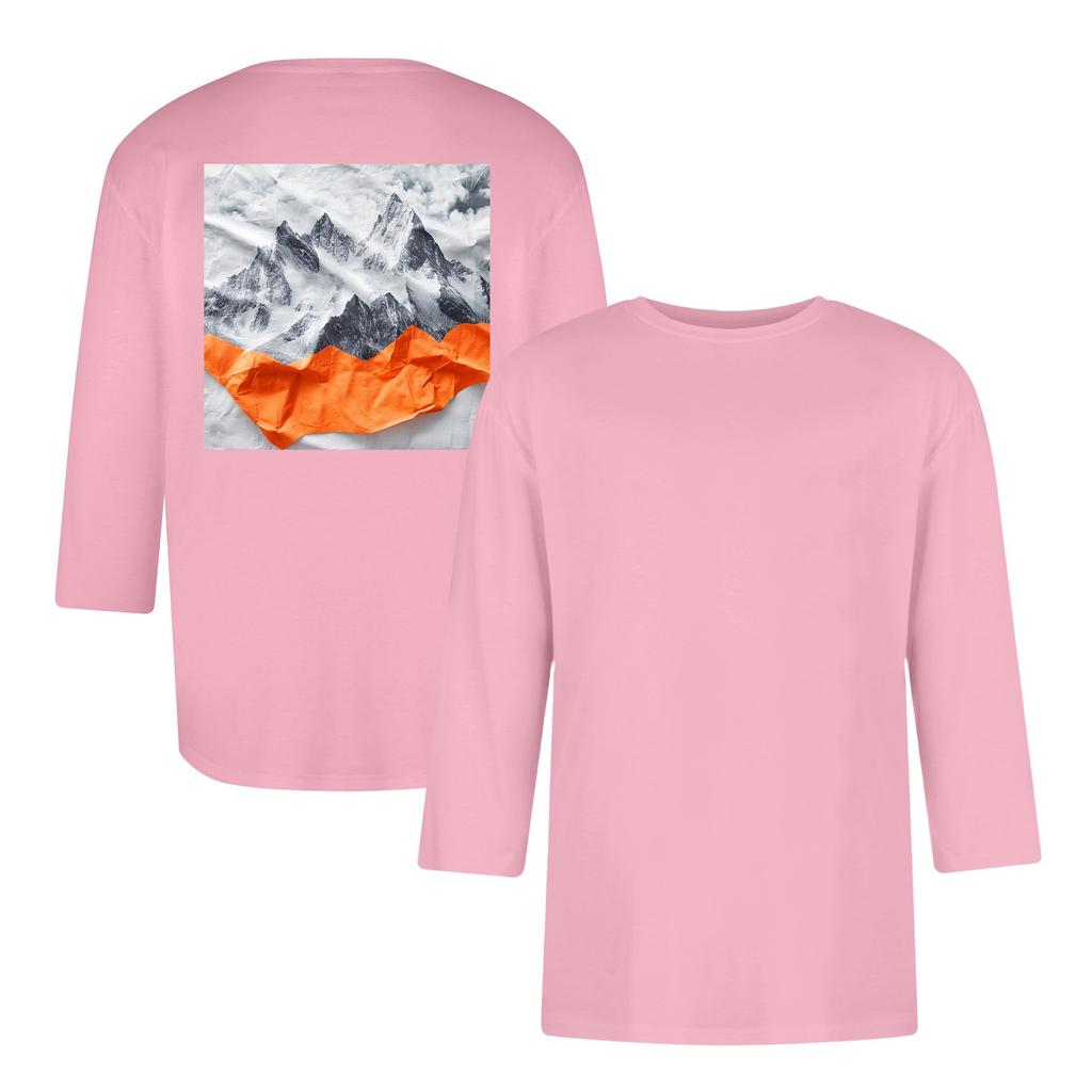 Men's Casual and Fashionable Printed Round-neck Three-quarter Sleeve Top T-shirt