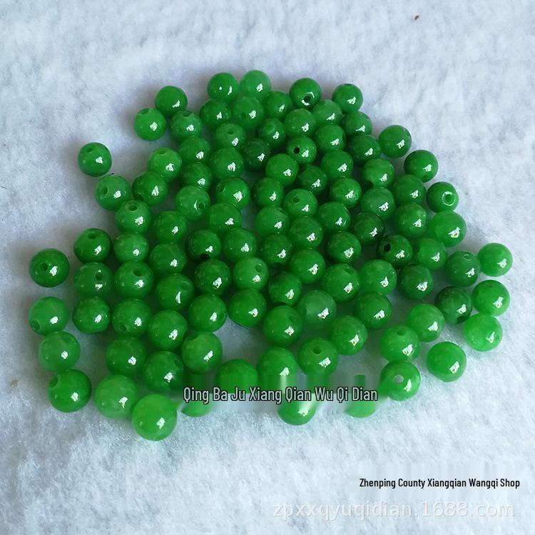 Dry Green Jade Round Beads for DIY Jewelry: Iron Dragon Life Buddha Bracelet & Necklace Accessories