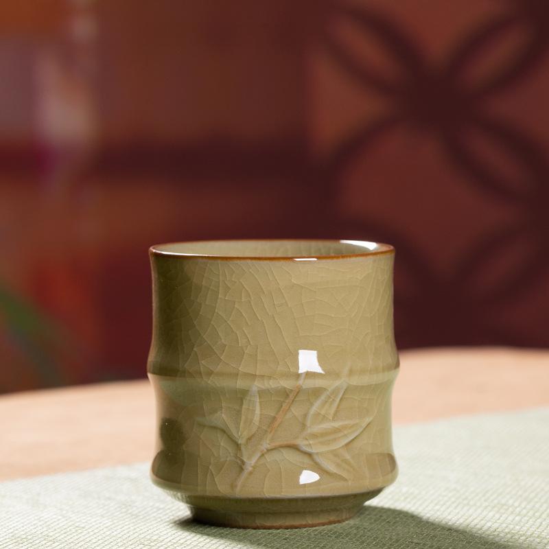 Longquan Celadon Tea Cup Set Chinese Ceramic Cups for Home Guest Personal Use with Logo Wholesale