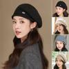 Stretchy Fleece Beanie Hat Knitted Ladies Cap Winter Warm Women's Beret Cap  for Autumn and Winter