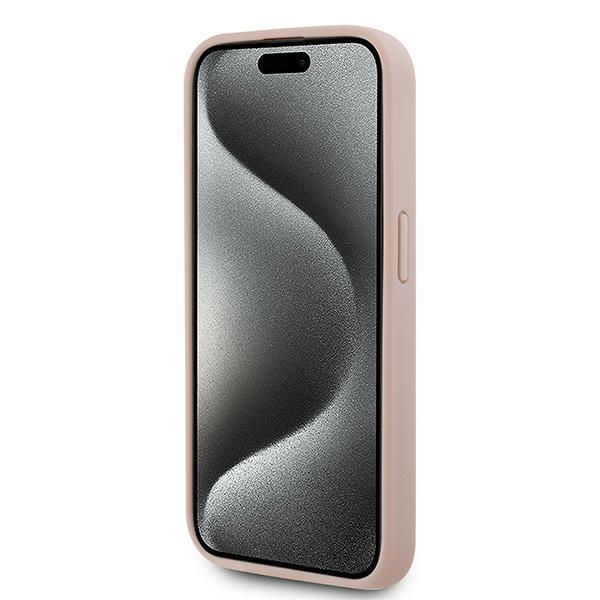 Karl Lagerfeld Klhmp15Lpkhporpp Iphone 15 Pro 6.1 Hardcase Różowy/Pink Leather Monogram Metal Logo Magsafe