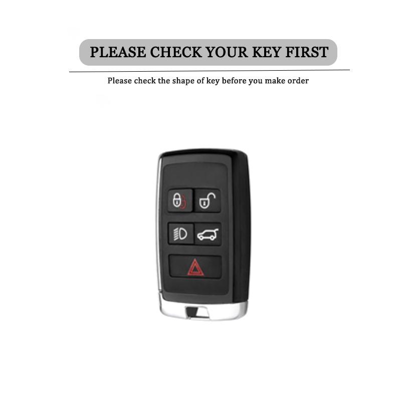 Metal Leather Car Key Case Cover For Land Rover Range Rover Discovery 5 Sport For Jaguar Xel E-Pace Accessories
