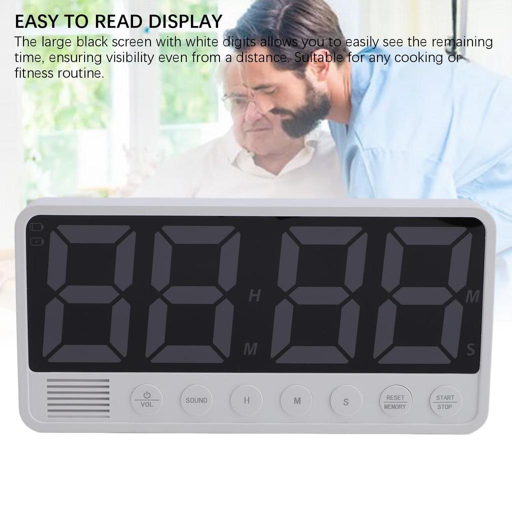 Kitchen timer for cooking, digital magnetic timer for classroom learning and fitness, large screen magnetic countdown timer with changing colors, stud