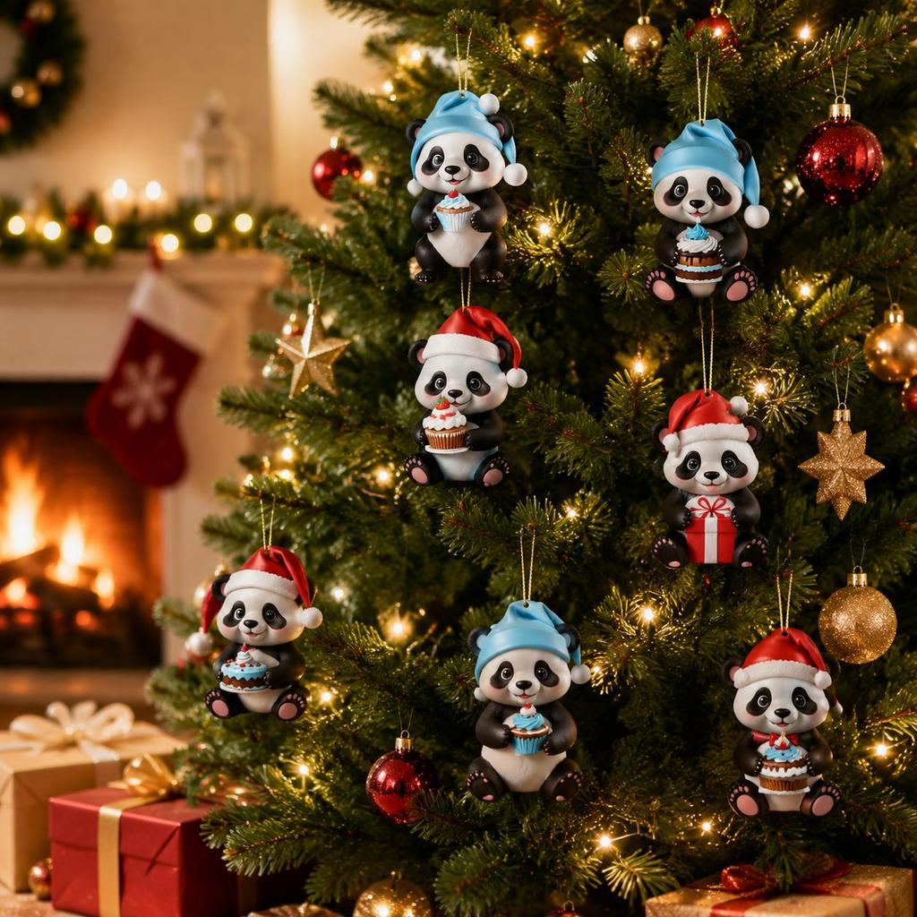 New product cartoon panda acrylic charm holiday calendar gift box toy