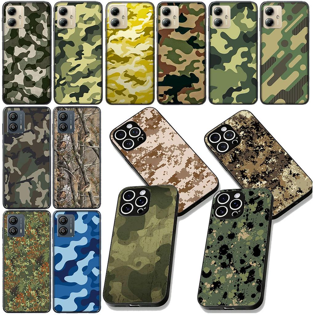 Camo Military Army Camouflage Pattern Phone Case for Apple iPhone 16 17 Air 14 15 Pro Max Plus 16+ 16E 14+ ProMax Soft Cover