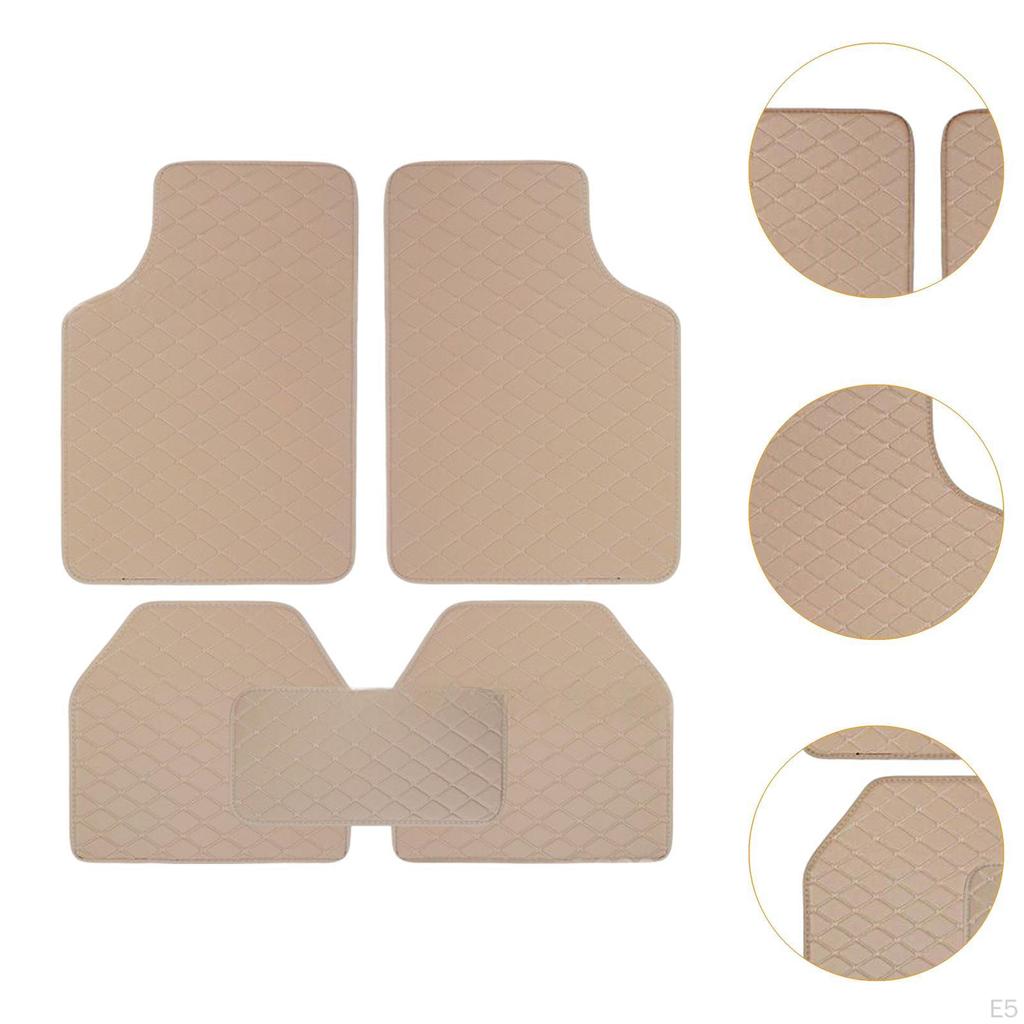 5 Pack Auto Floor Mats for Vehicles Front And Rear Easy Setup Truck Accessories