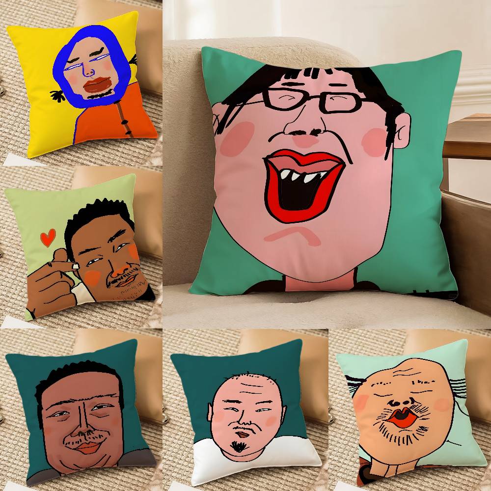Funny Funny Characters Pillow Case Silky elegant Comfort Sofa Bed Invisible zipper Beach pillowcase