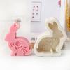 Embossed Flower Rabbit Silicone Mold DIY Wax Candle Molds Aromatherapy Casting Mould Handmade Animal Theme Ornament