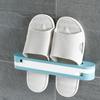 2pcs Wall Mounted Shoes Rack Stand Slippers Storage Holder Multi-Purpose Space Saving Folding Towel Shelf Bathroom Accessories