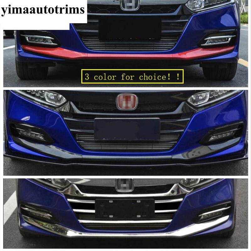 Car Front Bumper Bottom Panel Protection Cover Trim ABS Red /Carbon Fiber / Chrome Accessories For Honda Accord 10th 2018 -