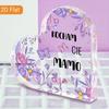 2D Flach, 1 Stück Polnisch "KOCHAM CI?" MAMO" Herzförmige Plakette - Rosa & Lila Schmetterling Florale Tischdekoration Geeignet für Muttertagsgeschenke, Polnische Phrase