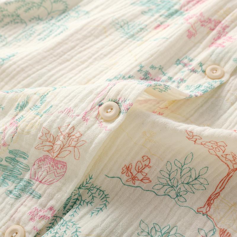 2026 New Women's Spring/Summer Pajama Set 100% Cotton Long Sleeve Long Pants Two Piece Set Large Home Clothes