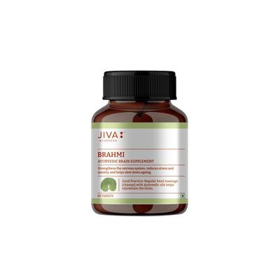 Jiva Brahmi Tablets 500mg 60 Tablets Pack of 1 Rejuvenates Nervous System Reduces Stress and Anxiety