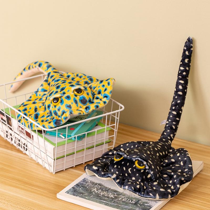 Favorite Toy Unisex Yellow Speckle Fish Manta Ray Plush Toy Kawaii Devil Ray Rajiformes Cute Mobulidae Plushies Pillow Stuffed Soft Marine Life Dolls Gifts