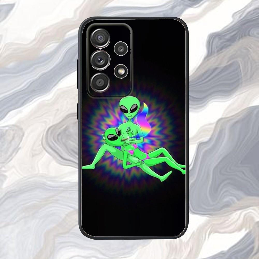 Funny Aliens Phone Case For Samsung S25,S24,S21,S22,S23,S30,Ultra,S20,Plus,Fe,Lite,Note,10,9,5G Black Cover