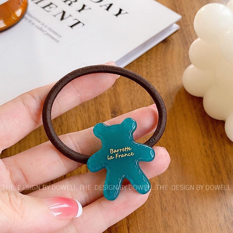 Cute Bear Hair Ties High Elasticity Ponytail Holders With Acetate Material Premium Headbands For Girls
