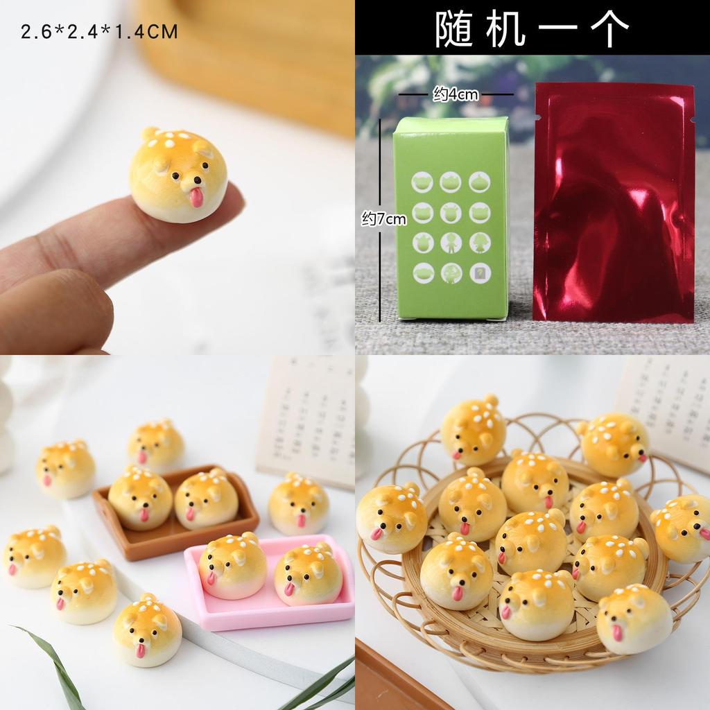 Adorable Resin Hamburger Dog Figure Blind Box Cute Miniature Desk And Car Decoration Gift