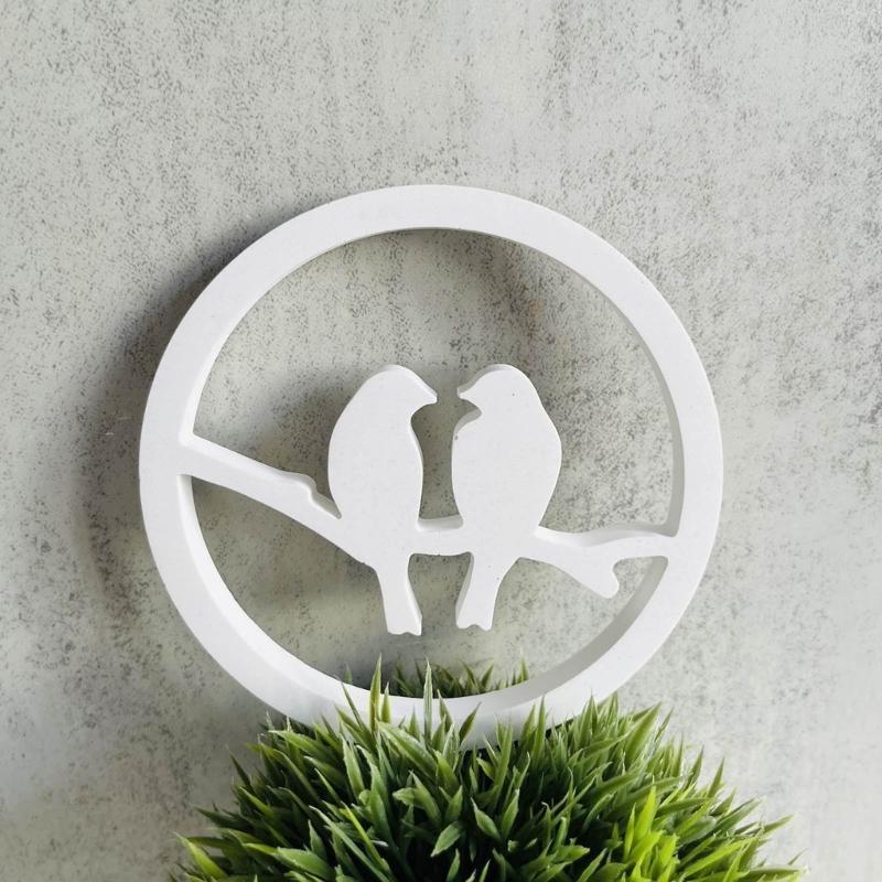 J0MC Couple Bird Wreath Resin Molds, Wreath Silicones Molds for Making Tealight Holder Decorations