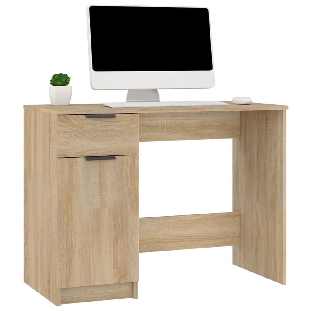Desk Sonoma Oak Finish 100 x 50 x 75 cm Engineered Wood