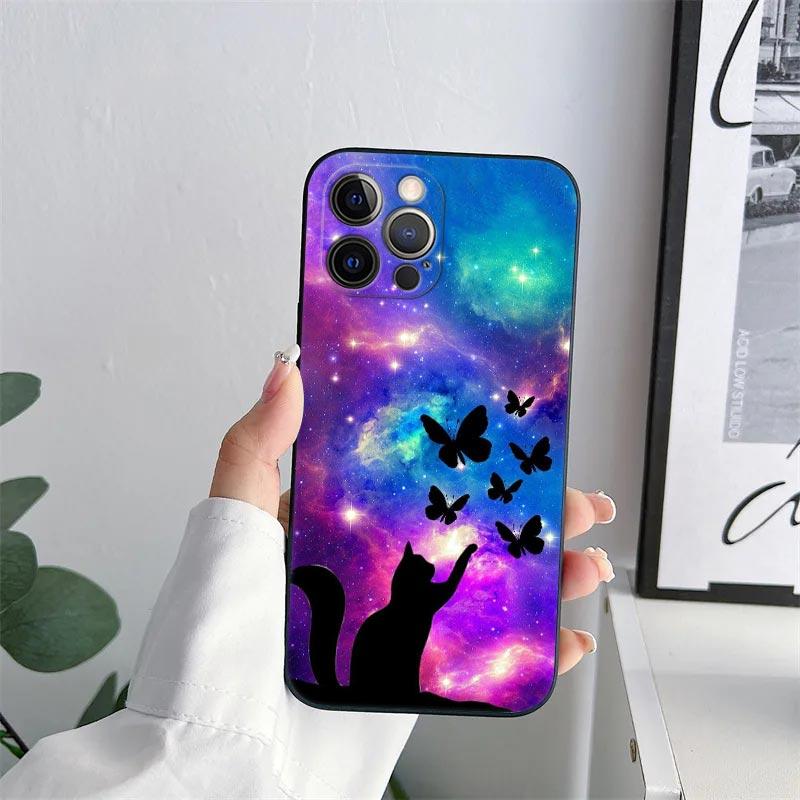 

Funny Cartoon Cat Phone Case for iPhone 11 15 Pro Max Case Coque 14 Plus 13 Pro 12 11 X XS XR 6s 7 8 SE 2020 TPU Soft Cover Cats iPhone 14