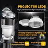 H4 Bi LED Projector Headlight Bulbs Mini Lens Canbus Turbo Cooling 120W Plug and Play for SUV Truck Headlight Replace