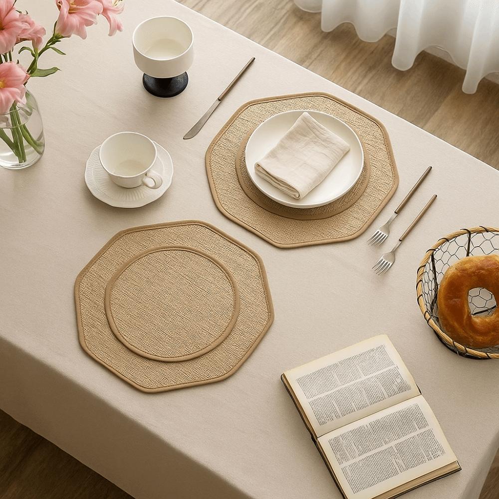 2Pcs Protective Tableware Pads Linen Kitchen Mats Durable Table Placemat  Dining Tables