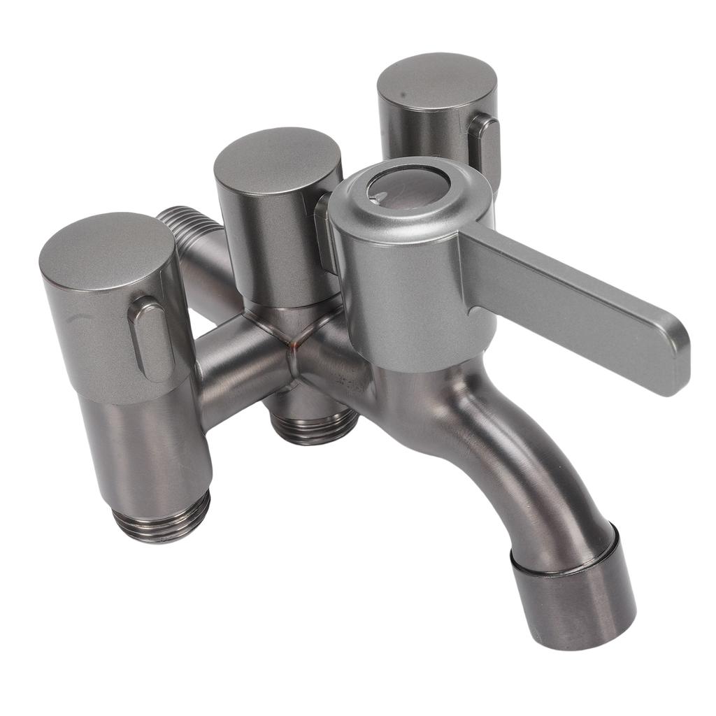 4 Way Faucet Splitter Stainless Steel G1 2 External Thread Faucet Diverter Valve for Bathroom Kitchen Balcony