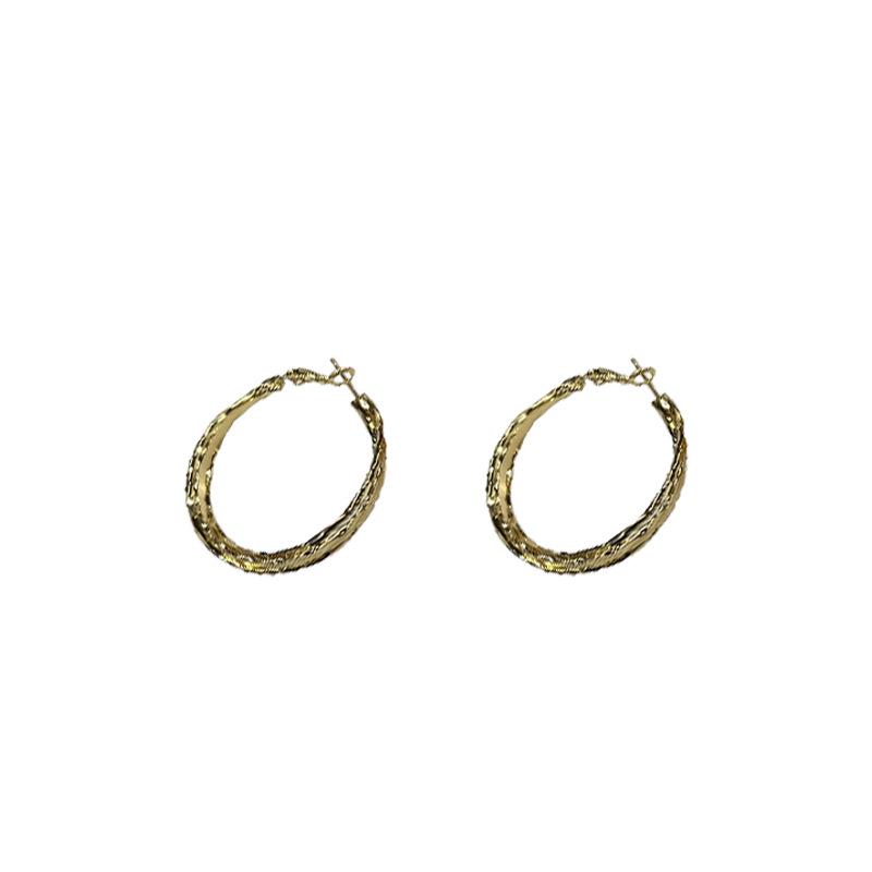 Silver Needle Cross Geometric Ear Hoops: Elegant, Versatile Design for Women