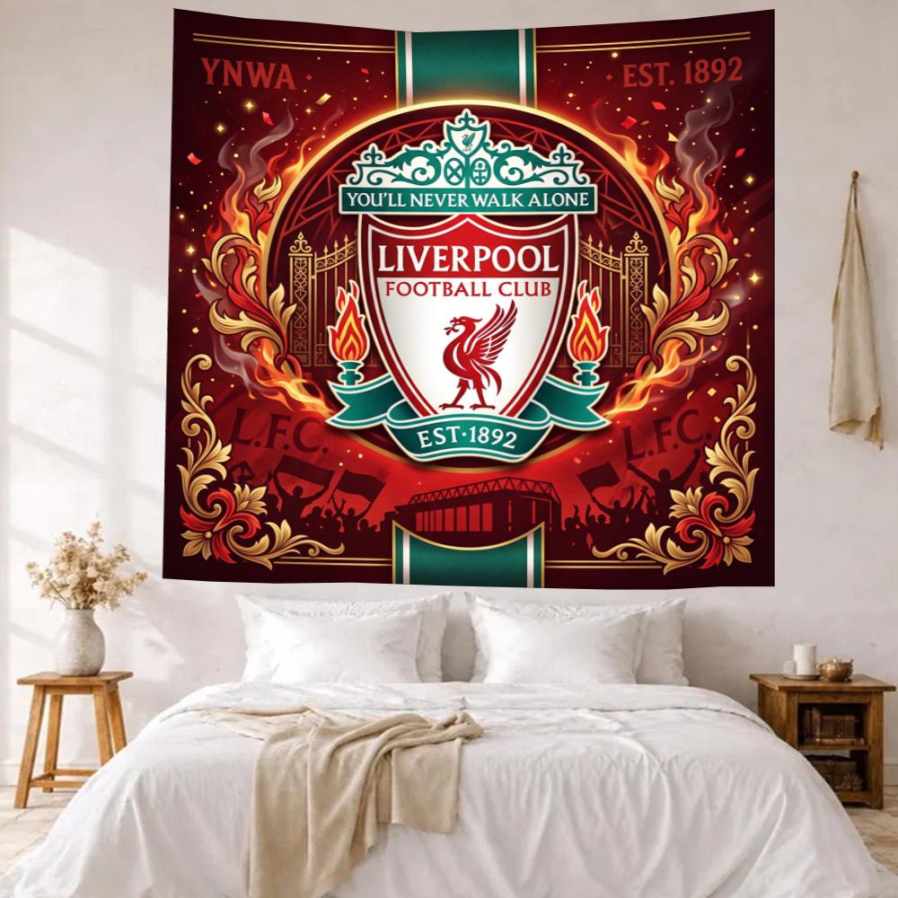Liverpool Football Club Vægdekoration Vægtæppe Kunst Til Kæledyrsminde Fødselsdag Bryllupsfest Baggrund Familiegave