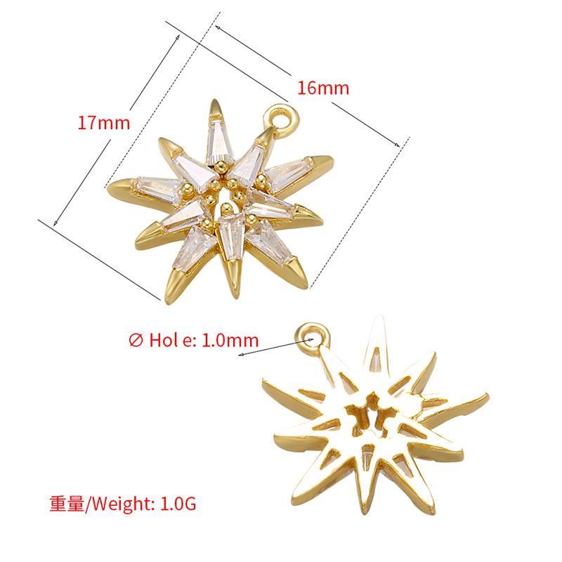 16x17mm Brass Crystal Multi-Angle Star Pendant for Women Handmade DIY Jewelry Accessories Making Findings Model:VD608