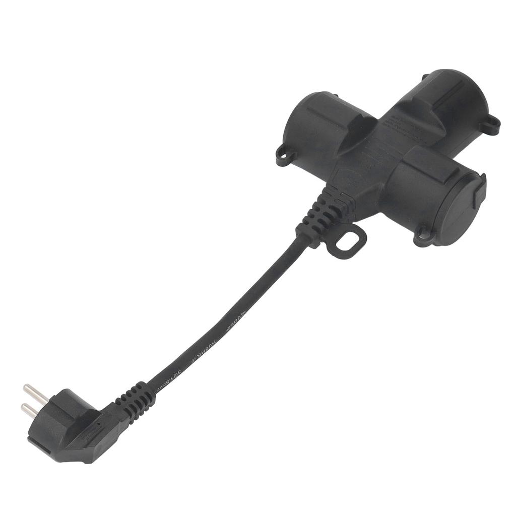 3 Way Socket Splitter IP44 Waterproof 3 AC Outlets Power Strip Extension Cable 14cm 1.5mm2 Cord