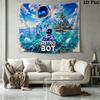 Astro Bot Wandteppich Ästhetische Wandbehang Bedruckter Stoffdecke Dekorative Wandteppiche für Schlafzimmer Wohnzimmer Heimdekoration