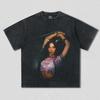 Unisex Women New Streetwear Harajuku Wind Tee KATSEYE Vintage Fashion Washed Graphic Print T-shirts Unisex Women Cotton Oversized Tops