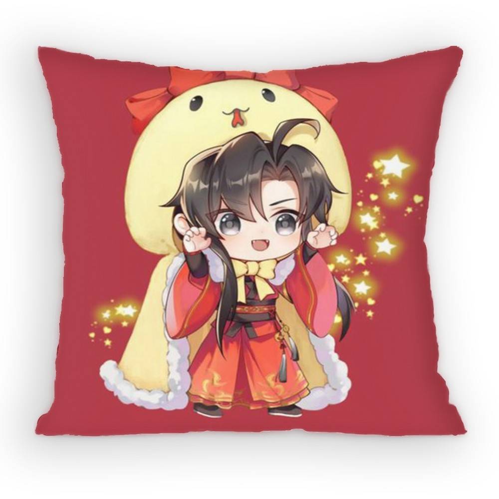 Grandmaster of DDemonic CCultivation PillowCase Antidustmite Pillowcase Invisible Zipper Silky Short Plush Sofa Cushion Cover