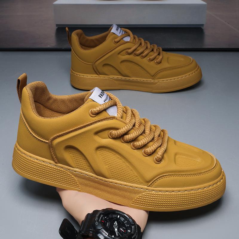 

Мужская мода, повседневная белая обувь из натуральной кожи, весна-осень, роскошные дизайнерские молодежные трендовые массивные кроссовки 39 жёлтый
