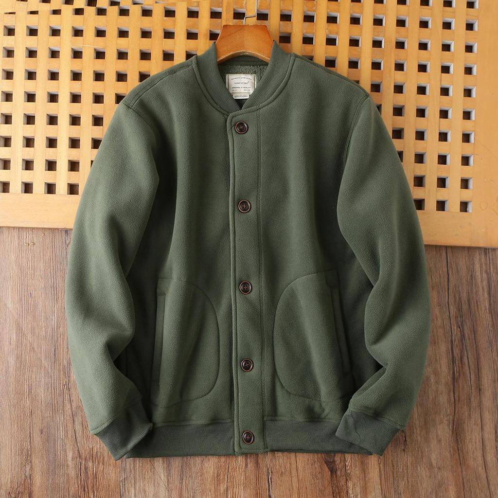 2026 New Style Double-Sided Fleece-Lined Baseball Jacket - Unisex Thickened Warm Outerwear for Autumn/Winter