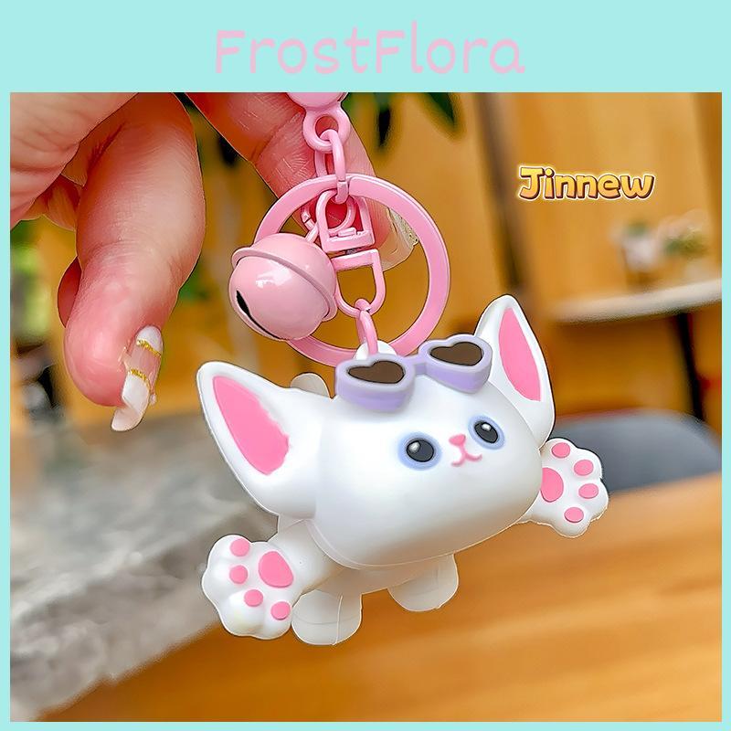Adorable Jinnew Cartoon Devon Rex Cat Sunglasses Keychain Cute Gift Accessory For Cat Lovers