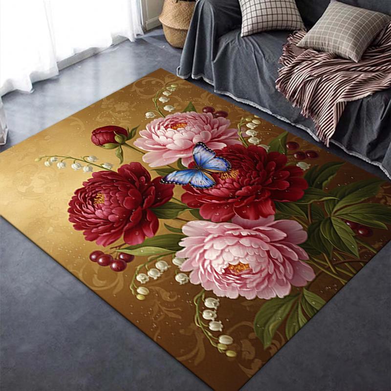 2025 New Classical Flower Carpet Rug for Living Room Bedroom Home Sofa Decoration,Kids play Non-slip Floor Mat18