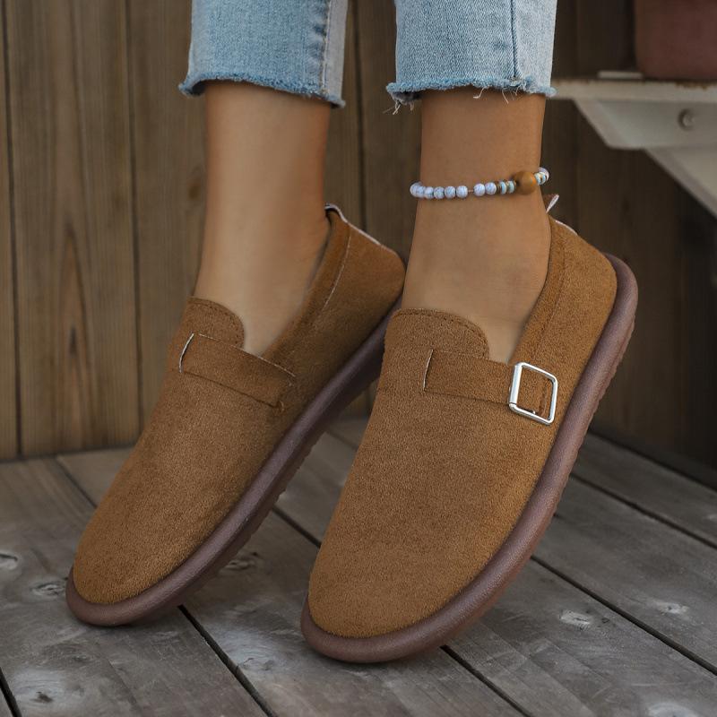 Женские ретро-лоферы Birkenstock с толстой подошвой весна-осень 2026 новые на плоской подошве нескользящие для ношения с юбкой мягкая подошва однотонные туфли 42 темно-коричневого 2450₽