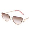 New Metal Half Sunglasses Fashionable Gradient Color Women Decorative Eyewear Holiday Outdoor Trendy Sun Glasses Uv400