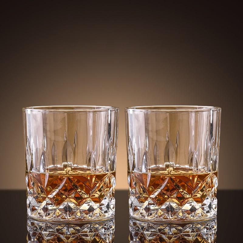 230ml/250ml/315ml Carved Wine Glass Party Checkered Diamond Glass Cup Nordic Style Whiskey Glass Classical Cup Foreign Wine Cup