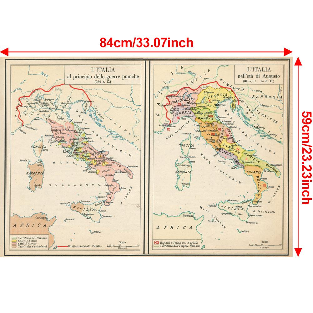 Fundal Harta Italiană-Harta Italiei Vintage,Decor de Perete Decor Acasă,Studiu,Instrumente Geografice,Instrumente Turism/educație