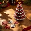 Small Desktop Xmas Ornament Snowflake Leaf-Shaped Christmas Tree Handmade Layered DIY Wooden Tree Natural Eco Friendly Craft Set Holiday Tabletop