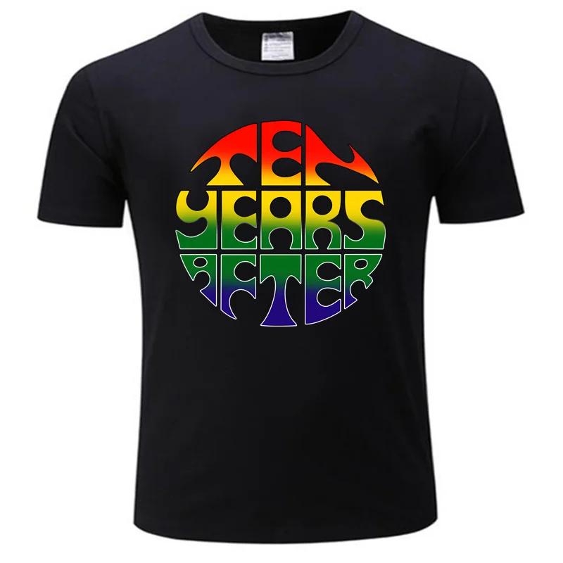 cotton t-shirts for Ten Years After: Rainbow Logo T-Shirt graphic t shirts cute tops Short sleeve graphic t-shirts