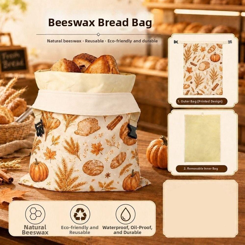 Sacos de Pão Reutilizáveis de Cera de Abelha Sacos de Armazenamento de Alimentos Revestidos com Cera de Abelha Sacos para Pão de Fermentação Natural Armazenamento de Queijo