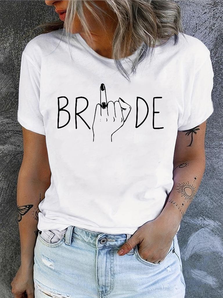 Letter Print T-shirts Fashion Kawaii Round Neck Modern Short Sleeve Shirt 90s Trend Casual Women Clothing Summer Short Sleeve