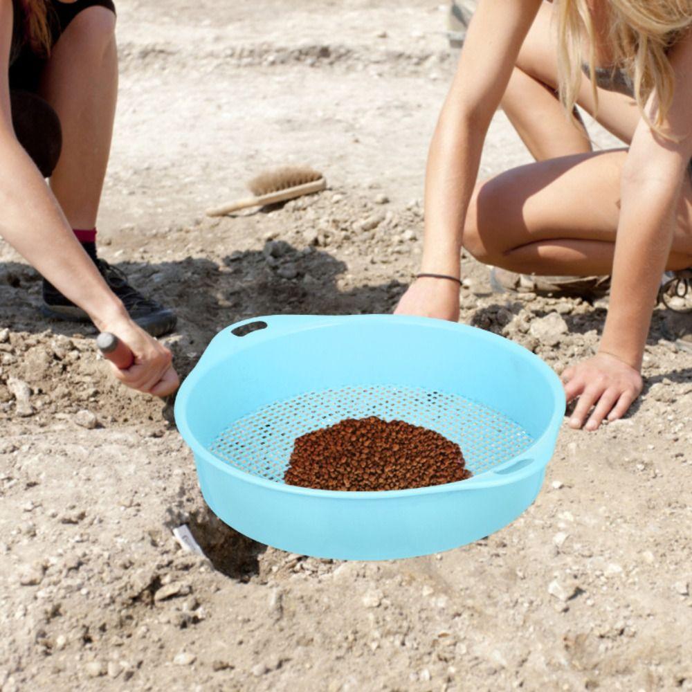 Plastic Soil Sieve Sifter Round Sifting Strainer Potting Classifier Garden Mesh Pan Compost