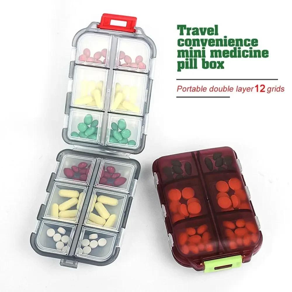 Tcare Portable Pill Case Folding Medicine Drugs Pills Capsule Tablet Container Boxs Plastic Empty Drug Organizer Pillbox Cases