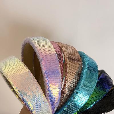 Haarbänder mit Pailletten Haarbänder für Mädchen Glitzer Haarreifen Meerjungfrau Haar Y2k Accessoires Stirnband für Party