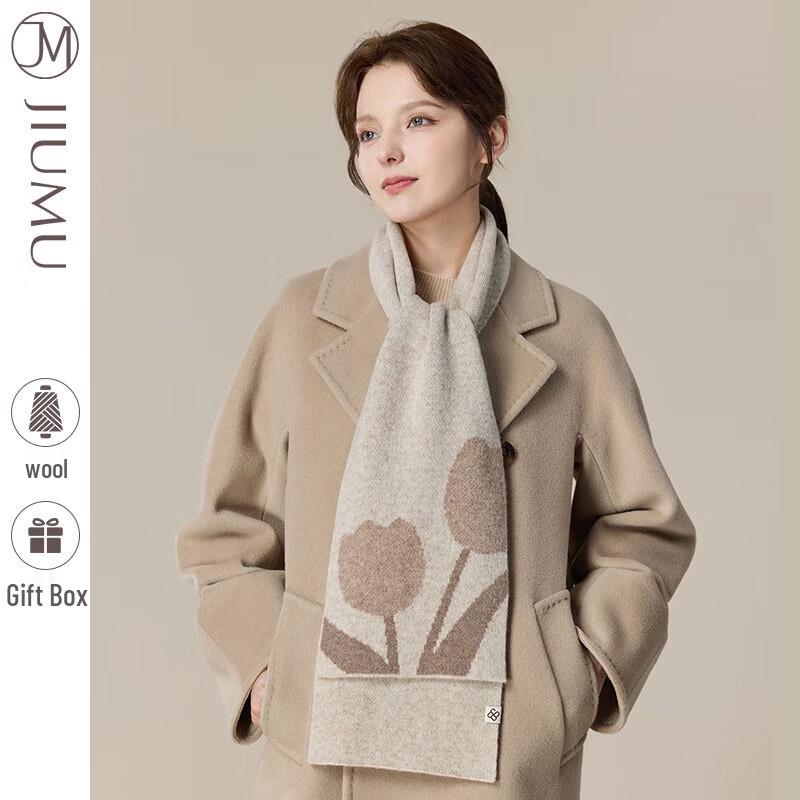 JIUMU Women's Autumn/Winter Thick Pure Wool Scarf WY179